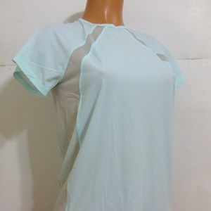 Athleta Ultimate Hybrid Tee Top Aqua XXS